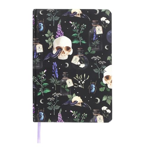 Something Different Wholesale Venom & Vines Print A5 Notizbuch - Gothic Totenkopf, Schlange & Giftpflanzen Design, 200 linierte Seiten für Journaling & Skizzieren von Something Different Wholesale