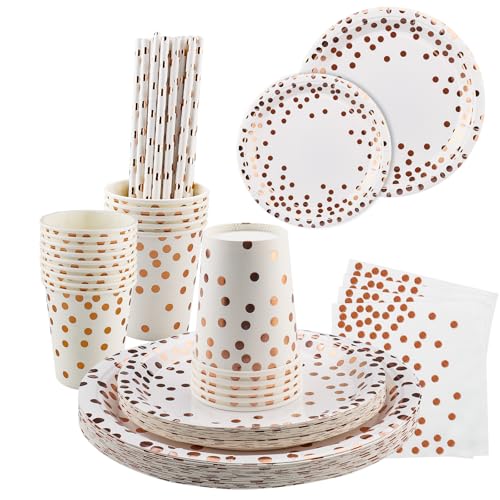 Sommdiy 125-teiliges Partygeschirr-Set, starke Pappteller und Servietten, kleines Besteck-Set mit 2,2 cm robusten Partytellern, Bechern, Servietten und Strohhalmen für Kindergeburtstage und Sommdiy 125-teiliges Partygeschirr-Set, starke Pappteller und Servietten, kleines Besteck-Set mit 2,2 cm robusten Partytellern, Bechern, Servietten und Strohhalmen für Kindergeburtstage und von Sommdiy