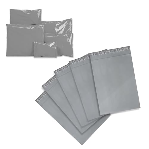 Somwell - 10 Versandtaschen - 22 x 30, selbstklebend, wasserdicht, blickdicht und reißfest grau Kunststoff Versandtaschen (10) von Somwell