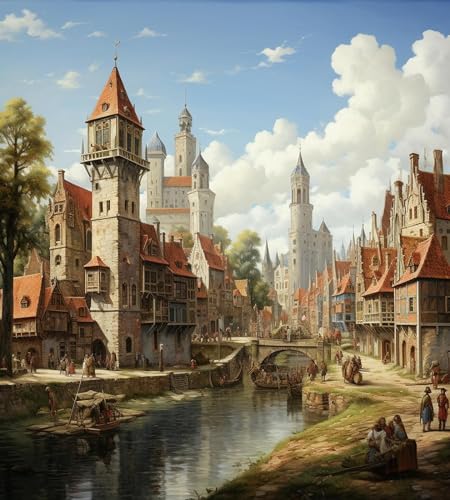 Malen Nach Zahlen Für Erwachsene,Retro mittelalterliche Stadt,Painting by Numbers Moderner Stil öl Wandkunst Home Haus Dekor,40x50cm Malen Nach Zahlen Für Erwachsene,Retro mittelalterliche Stadt,Painting by Numbers Moderner Stil öl Wandkunst Home Haus Dekor,40x50cm von SonGxu