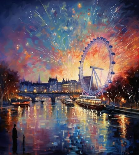 SonGxu DIY Malen nach Zahlen,London Eye Night View Feuerwerksfest,Leinwand-Ölgemälde-Set für Erwachsene,40x50cm,ohne Rahmen SonGxu DIY Malen nach Zahlen,London Eye Night View Feuerwerksfest,Leinwand-Ölgemälde-Set für Erwachsene,40x50cm,ohne Rahmen von SonGxu