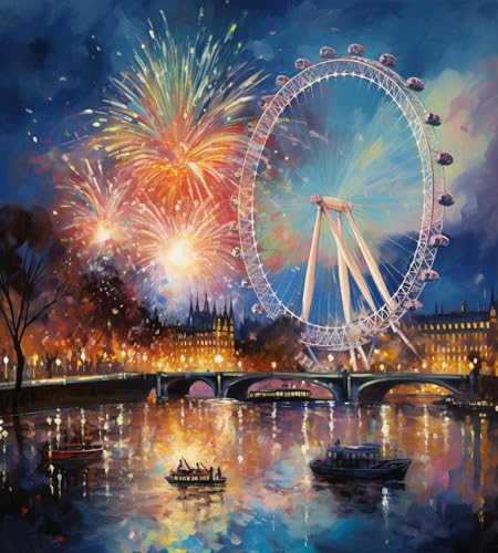 SonGxu Malen-nach-Zahlen-Sets für Erwachsene,London Eye Night View Feuerwerksfest,Digitales Ölgemälde zum Selbermachen,ein Geschenk für Kunstliebhaber,40x50cm,Ohne Rahmen SonGxu Malen-nach-Zahlen-Sets für Erwachsene,London Eye Night View Feuerwerksfest,Digitales Ölgemälde zum Selbermachen,ein Geschenk für Kunstliebhaber,40x50cm,Ohne Rahmen von SonGxu