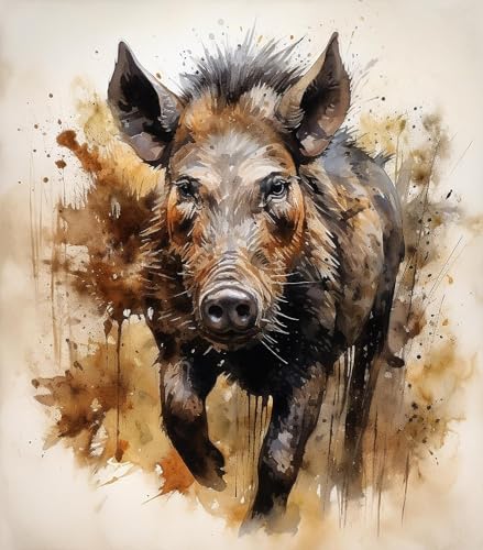 SonGxu Malen nach Zahlen für Erwachsene, Anfänger auf Leinwand, handgefertigtes Ölgemälde-Set für die Wanddekoration zu Hause,40x50cm,Wildschwein SonGxu Malen nach Zahlen für Erwachsene, Anfänger auf Leinwand, handgefertigtes Ölgemälde-Set für die Wanddekoration zu Hause,40x50cm,Wildschwein von SonGxu