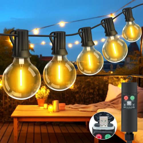 SonPen Lichterkette Außen Strom, 6M 10LED USB Aufladbare G40 Glühbirnen Lichterkette Außen Batterie Timer, 8 Modi IP65 Wasserdicht Outdoor Lichterketten für Balkon, Party, Pavillon, Terrasse SonPen Lichterkette Außen Strom, 6M 10LED USB Aufladbare G40 Glühbirnen Lichterkette Außen Batterie Timer, 8 Modi IP65 Wasserdicht Outdoor Lichterketten für Balkon, Party, Pavillon, Terrasse von SonPen
