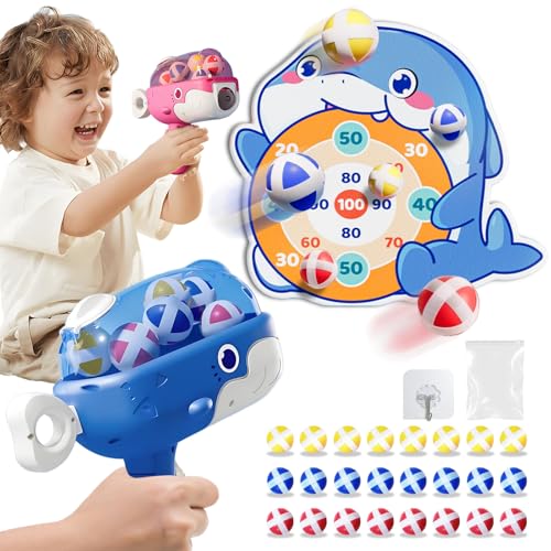 Sonpen Wale Dartscheibe Kinder Schießspielzeug Set, Wurfspiel Spielzeugpistole mit 40cm Zielscheibe und 24 Klebrigen Bällen, Innen und Außen Kinder Dartscheibe Garten Spielzeug für Ab 3 Jahre Sonpen Wale Dartscheibe Kinder Schießspielzeug Set, Wurfspiel Spielzeugpistole mit 40cm Zielscheibe und 24 Klebrigen Bällen, Innen und Außen Kinder Dartscheibe Garten Spielzeug für Ab 3 Jahre von SonPen