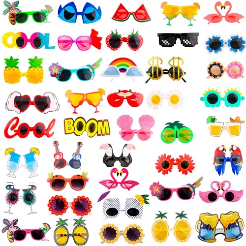 42 Paar Hawaii Luau Party Sonnenbrille Tropische Maskerade Foto Requisiten Spaß Hawaii Sonnenbrille für Urlaub Geschenke Sommer Hawaii Luau Strand Pool Party von Sonarun