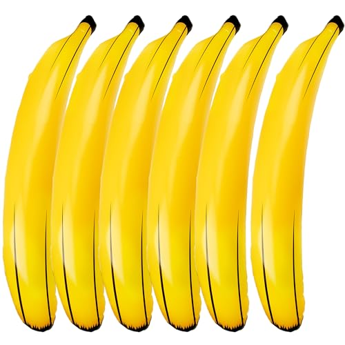 Aufblasbare Jumbo-Bananen-Requisiten, riesige Bananenballons, groß, aufblasbar, für drinnen und draußen, Junggesellinnenabschied, Party, 6 Stück Aufblasbare Jumbo-Bananen-Requisiten, riesige Bananenballons, groß, aufblasbar, für drinnen und draußen, Junggesellinnenabschied, Party, 6 Stück von Sonarun