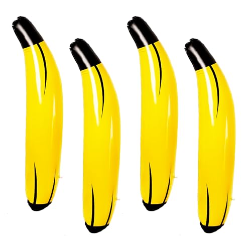 Gaint Aufblasbare Bananen-Requisiten, 119 cm, großer PVC-Bananen-Ballon, groß, aufblasbar, Banane, Junggesellinnenabschied, Spiel für Brautparty, Verlobung, Sommer, Wasser, Pool, Spielzeug, 4 Stück Gaint Aufblasbare Bananen-Requisiten, 119 cm, großer PVC-Bananen-Ballon, groß, aufblasbar, Banane, Junggesellinnenabschied, Spiel für Brautparty, Verlobung, Sommer, Wasser, Pool, Spielzeug, 4 Stück von Sonarun