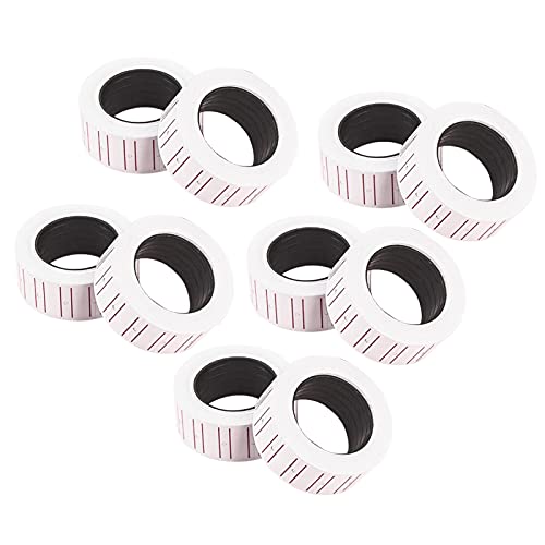 10 Rollen 5000 Stück Preis Beschriftungen Papier Weißer Etikett Aufkleber für MX5500, Preis für Labeller Pricemarker (21 Mmx12 mm) (WHITE) von Sonew