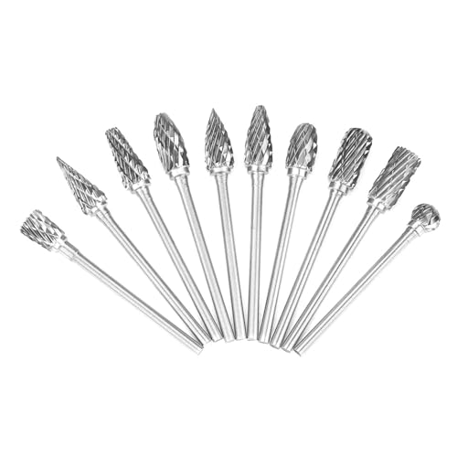 10pcs Tungsten Carbid Stahl Burr Drehdatei für Metallbearbeitungswerkzeuge Doppelschnitte Burrs 3mm Schaft für Gusseisenstahl Marmorknochen von Sonew