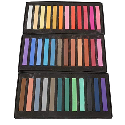Fluoreszierende Buntstifte Einweghaar Sterbender Kreide Set für Lebendige Pastellmalerei 12-Farben-Kelche für Kunstskizzierung und Graffiti (36 Farben) von Sonew