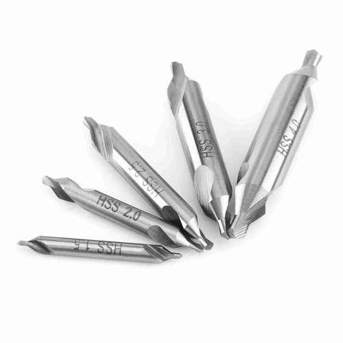 Hochgeschwindigkeits -Stahl -Mittelbohrbits für Metallbearbeitung 5pcs 60 -Grad -Winkel Präzisionsbohrung 1,5 Mm Bis 4 Mm Verschiedene Größen für die Anwendung von Drehmaschinenwerkzeugen von Sonew
