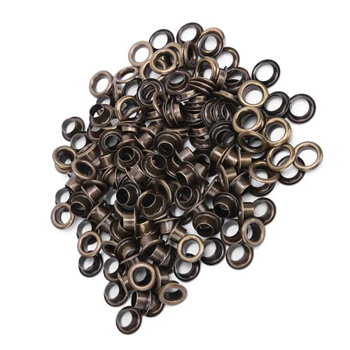 Langlebige 100pcs 6 Mm Messing Doppelseitiger Ösen -Jungtiernetze für Kleidungszubehör (SILVER) (GOLD) (Silberschwarz) (antike Bronze) von Sonew