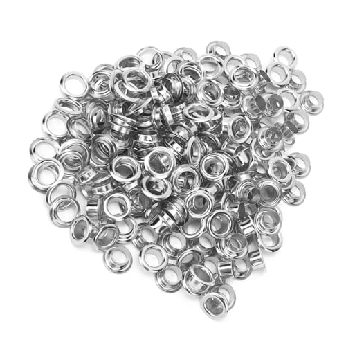Langlebige 100pcs 6 Mm Messing Doppelseitiger Ösen -Jungtiernetze für Kleidungszubehör (SILVER) von Sonew