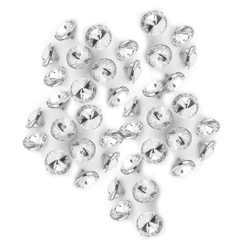Luxuriöser Strasskristallknöpfe Set 50 Stück Elegantes Nähwerkzeugdekoration 20 Mm für DIY -Möbel Polster Kostüm Strassknöpfe (20MM) von Sonew