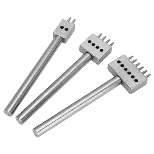 Präzision Leder Bastelloch -Loch -Loch -Set 3pcs mit 4mm Abstands -Punch -Werkzeug für Leder -Projekte Handgefertigte Gürtel Stanze Rostelstahlkonstruktion (Abstand 4 mm (2+4+6)) (Abstand 5 mm von Sonew