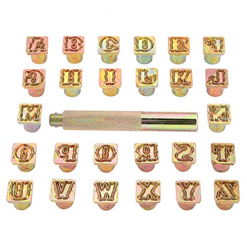 Premium 13mm Metallstempelstempel -Set mit Vintage -Alphabet -Design Ideal für das Handwerk und die Metallstecher - Langlebiges Metallmaterial für den Dauerhaften Gebrauch - 26 Buchstabenstempel von Sonew