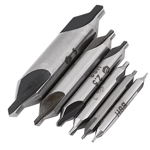 Premium HSS -Center -Bohrer -Bits für Präzisionsmetallbohrungen mit Doppelter Endkonstruktion und 60 -Grad -Winkel - 6PCS -Zentrierung von Bohrern für Eisstahlkupfer -Aluminium von Sonew