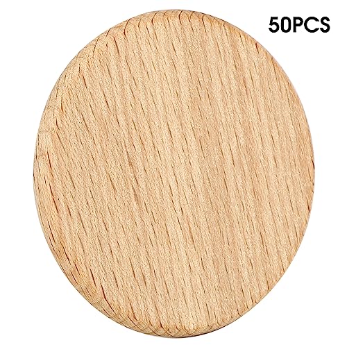 Premium -Holzscheiben für DIY -Projekte - 50 Prozent Runde Buchenholz -Chips für Handgefertigte Dekorationen und Handwerk - Ideal für Malerei und Accessoires (3,8 cm) (6cm) von Sonew