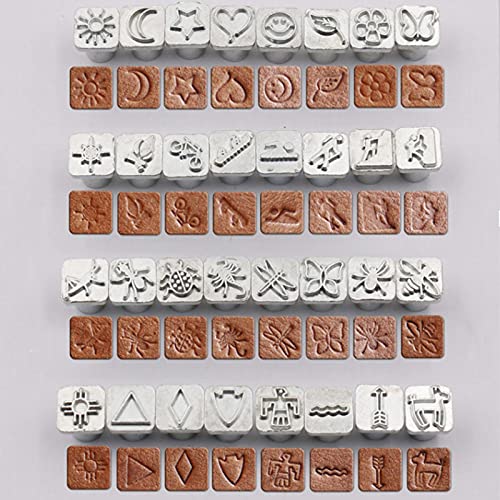 Premium Leder -Stempelstempel -Set mit 32pcs Cartoon Tier- und Pflanzen -Designs Ledercraft Tool Kit Langlebige Zinklegungsmaterial für Einfache Musterstiche (Tierdruck) von Sonew