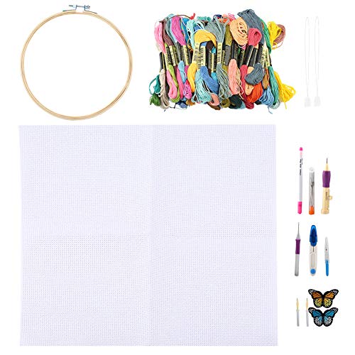 Sonew All-in-One-Stickset mit 50 Farbenfrohen Fäden-DIY Crafts Nadel Punch Kit für Anfänger und Enthusiasten Sonew All-in-One-Stickset mit 50 Farbenfrohen Fäden-DIY Crafts Nadel Punch Kit für Anfänger und Enthusiasten von Sonew