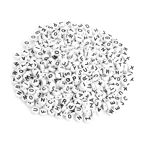 Vielseitige Runde Acrylalphabetperlen für DIY-Schmuck und Kunsthandwerk 500pcs A-Z Weiße Buchstabenperlen für Armbänder Halskettenzubehör Vielseitige Runde Acrylalphabetperlen für DIY-Schmuck und Kunsthandwerk 500pcs A-Z Weiße Buchstabenperlen für Armbänder Halskettenzubehör von Sonew