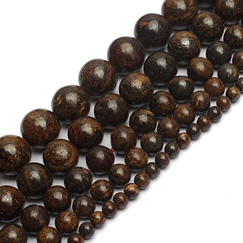 Love Beads Bronzit-Stein, runde Perlen für Schmuckherstellung, 38,1 cm, 8 mm Edelsteinperlen von Song Xi
