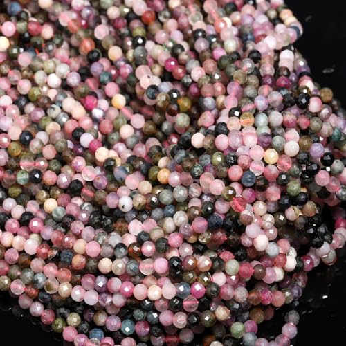 Song Xi 180 Stück 2 mm natürliche Turmalin-Edelstein-Perlen, facettiert, rund, lose Steinperlen für die Schmuckherstellung Song Xi 180 Stück 2 mm natürliche Turmalin-Edelstein-Perlen, facettiert, rund, lose Steinperlen für die Schmuckherstellung von Song Xi