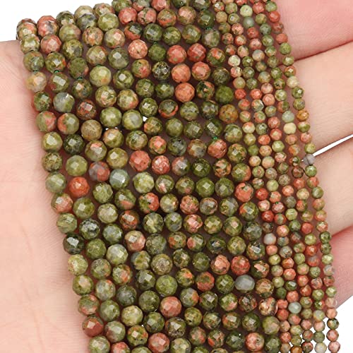 Song Xi 180 Stück 2 mm natürliche Unakit-Edelsteinperlen facettierte, runde lose Steinperlen für die Schmuckherstellung Song Xi 180 Stück 2 mm natürliche Unakit-Edelsteinperlen facettierte, runde lose Steinperlen für die Schmuckherstellung von Song Xi