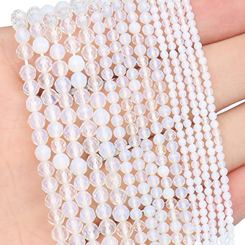 Song Xi 90 Stück 4 mm natürliche Opal-Edelstein-Perlen facettierte, runde lose Steinperlen für die Schmuckherstellung von Song Xi