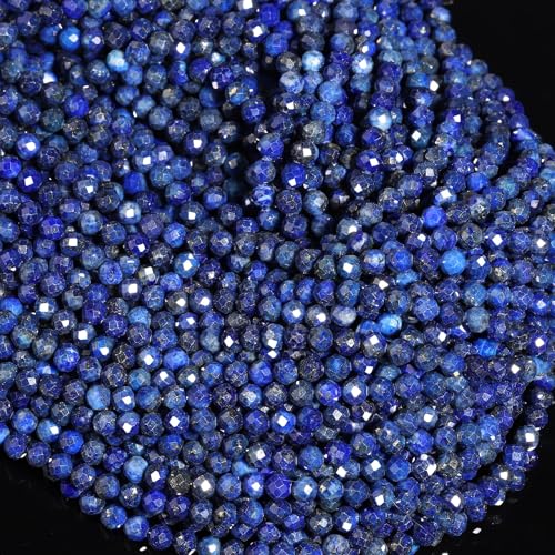 Song Xi 90 Stück 4 mm natürliche dunkle Lapislazuli-Edelsteinperlen facettierte runde lose Steinperlen für die Schmuckherstellung Song Xi 90 Stück 4 mm natürliche dunkle Lapislazuli-Edelsteinperlen facettierte runde lose Steinperlen für die Schmuckherstellung von Song Xi