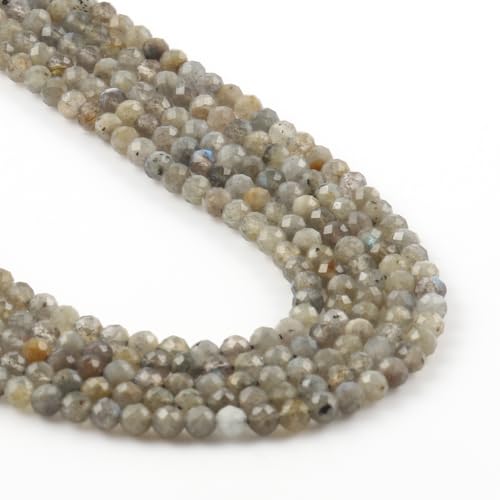 Songxi, 3 mm, 120 Stück, natürliche graue Labradorit-Steinperlen, kleiner, facettierter, runder loser Edelstein für Schmuckherstellung, DIY-Kunst und Handwerk, Armband-Perlen-Halskette Songxi, 3 mm, 120 Stück, natürliche graue Labradorit-Steinperlen, kleiner, facettierter, runder loser Edelstein für Schmuckherstellung, DIY-Kunst und Handwerk, Armband-Perlen-Halskette von Song Xi