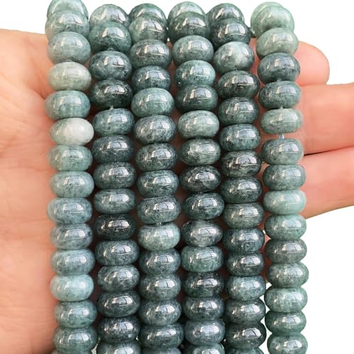 Songxi 5 x 8 mm natürliche blaue Jadestein-Rondelle-Perlen, 75 Stück, Abstandshalter, runde lose Abakus-Perlen für Schmuckherstellung, Edelstein für Armband, Halskette, Ohrringe, Kunst und Handwerk von Song Xi