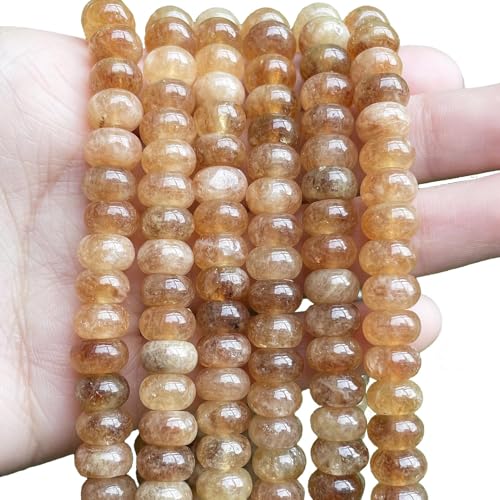 Songxi 5 x 8 mm natürliche gelbe Kristallstein-Rondelle-Perlen, 75 Stück, Abstandshalter, runde lose Abakus-Perlen zur Schmuckherstellung, Edelstein für Armband, Halskette, Ohrringe, Kunst und Songxi 5 x 8 mm natürliche gelbe Kristallstein-Rondelle-Perlen, 75 Stück, Abstandshalter, runde lose Abakus-Perlen zur Schmuckherstellung, Edelstein für Armband, Halskette, Ohrringe, Kunst und von Song Xi