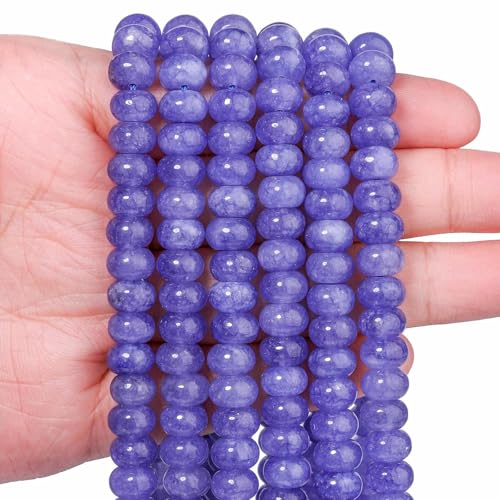 Songxi 5 x 8 mm natürliche violette Engelsstein-Rondelle-Perlen, 75 Stück, Abstandshalter, runde lose Abakus-Perlen zur Schmuckherstellung, Edelstein für Armband, Halskette, Ohrringe, Kunst und von Song Xi