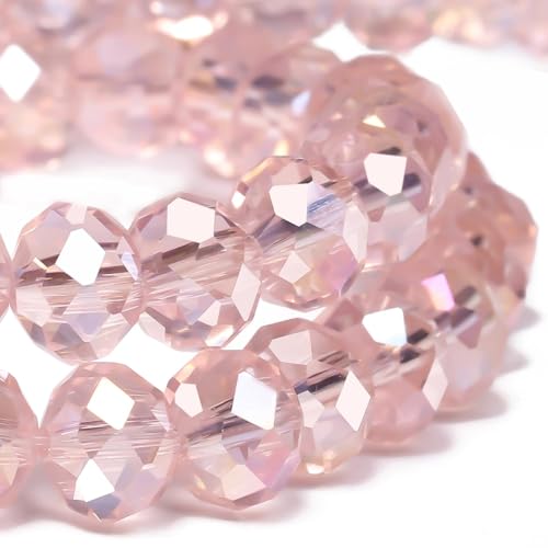 Songxi 6 mm facettierte Rondelle-Glasperlen für Schmuckherstellung, Kristallglasperlen, DIY, Kunst und Handwerk, für Armband, Halskette, Geburtstagsgeschenk für Frauen (Rosa, AB-Farbe) von Song Xi