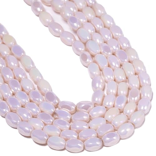 Songxi 70 Stück rosa Porzellan-Farbe, halb plattiert, ovale Glasperlen für Schmuckherstellung, 5 x 8 mm, handgefertigte Kristallperlen für Armband, Halskette, Schlüsselanhänger, lose Songxi 70 Stück rosa Porzellan-Farbe, halb plattiert, ovale Glasperlen für Schmuckherstellung, 5 x 8 mm, handgefertigte Kristallperlen für Armband, Halskette, Schlüsselanhänger, lose von Song Xi