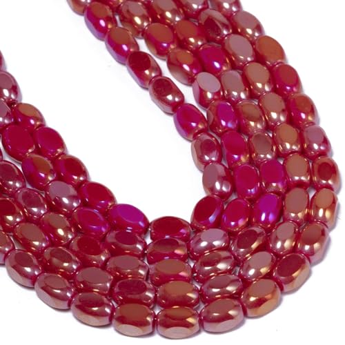 Songxi 70 Stück rote Porzellan-Farbe, halb plattiert, ovale Glasperlen für Schmuckherstellung, 5 x 8 mm, handgefertigte Kristallperlen für Armband, Halskette, Schlüsselanhänger, lose Abstandshalter Songxi 70 Stück rote Porzellan-Farbe, halb plattiert, ovale Glasperlen für Schmuckherstellung, 5 x 8 mm, handgefertigte Kristallperlen für Armband, Halskette, Schlüsselanhänger, lose Abstandshalter von Song Xi