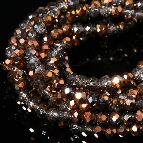 Songxi-Glasperlen für Schlüsselanhänger, Halsketten, Ohrringe, Schmuckherstellung, 5 Stränge, transparent, KC-Gold, halblattiert, facettierte Rondelle-Perlen, zur Herstellung von Schlüsselanhängern Songxi-Glasperlen für Schlüsselanhänger, Halsketten, Ohrringe, Schmuckherstellung, 5 Stränge, transparent, KC-Gold, halblattiert, facettierte Rondelle-Perlen, zur Herstellung von Schlüsselanhängern von Song Xi