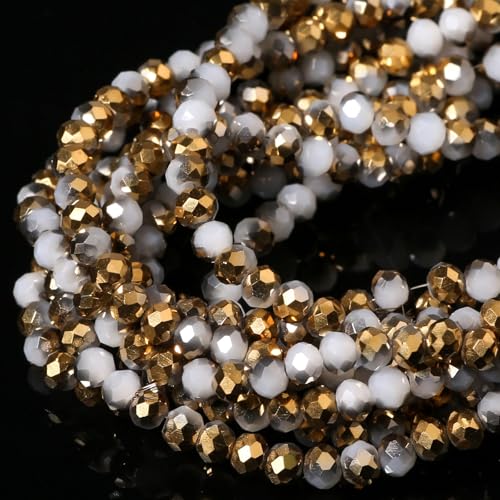 Songxi-Glasperlen für Schlüsselanhänger, Halsketten, Ohrringe, Schmuckherstellung, für Edelsteine, Bastelbedarf, 3 mm, 5 Stränge, 3 mm, vergoldet Songxi-Glasperlen für Schlüsselanhänger, Halsketten, Ohrringe, Schmuckherstellung, für Edelsteine, Bastelbedarf, 3 mm, 5 Stränge, 3 mm, vergoldet von Song Xi