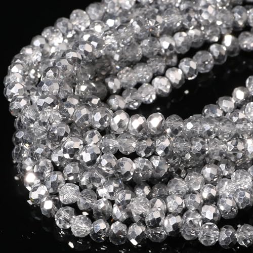 Songxi-Glasperlen für Schlüsselanhänger, Halsketten, Ohrringe, Schmuckherstellung, für Edelsteine, Bastelbedarf, 3 mm, transparent, AB-Silber, halblang, facettiert, 5 Stränge, 3 mm Songxi-Glasperlen für Schlüsselanhänger, Halsketten, Ohrringe, Schmuckherstellung, für Edelsteine, Bastelbedarf, 3 mm, transparent, AB-Silber, halblang, facettiert, 5 Stränge, 3 mm von Song Xi