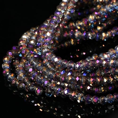 Songxi Glasperlen für Schlüsselanhänger, Halsketten, Ohrringe, Schmuckherstellung, für Edelsteine, Bastelbedarf, 3 mm, transparent, AB-Violett, 5 Stränge Songxi Glasperlen für Schlüsselanhänger, Halsketten, Ohrringe, Schmuckherstellung, für Edelsteine, Bastelbedarf, 3 mm, transparent, AB-Violett, 5 Stränge von Song Xi