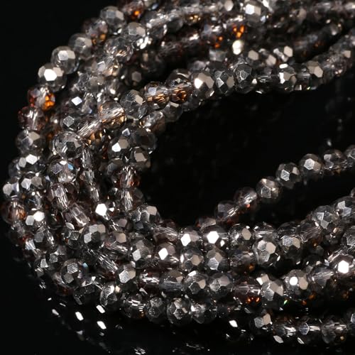 Songxi Glasperlen für Schlüsselanhänger, Halsketten, Ohrringe, Schmuckherstellung, für Edelsteine, Bastelbedarf, 3 mm, transparent, silberfarben, 5 Stränge Songxi Glasperlen für Schlüsselanhänger, Halsketten, Ohrringe, Schmuckherstellung, für Edelsteine, Bastelbedarf, 3 mm, transparent, silberfarben, 5 Stränge von Song Xi