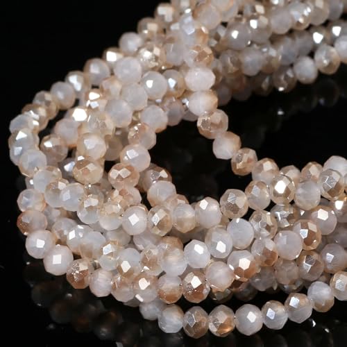Songxi Glasperlen für Schlüsselanhänger, Halsketten, Ohrringe, Schmuckherstellung, für Edelsteine, Bastelbedarf, 4 mm, Champagnergrau, 5 Stränge Songxi Glasperlen für Schlüsselanhänger, Halsketten, Ohrringe, Schmuckherstellung, für Edelsteine, Bastelbedarf, 4 mm, Champagnergrau, 5 Stränge von Song Xi