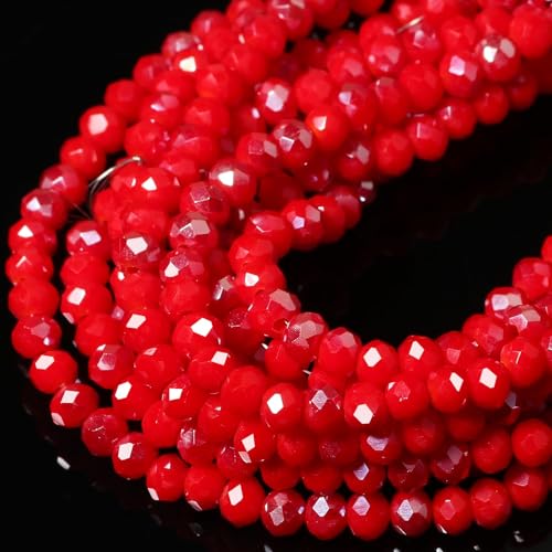 Songxi Glasperlen für Schlüsselanhänger, Halsketten, Ohrringe, Schmuckherstellung, für Edelsteine, Bastelbedarf, 4 mm, Rot, 5 Stränge Songxi Glasperlen für Schlüsselanhänger, Halsketten, Ohrringe, Schmuckherstellung, für Edelsteine, Bastelbedarf, 4 mm, Rot, 5 Stränge von Song Xi
