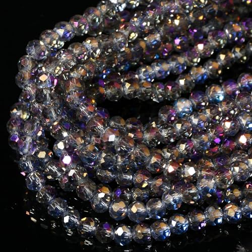 Songxi Glasperlen für Schlüsselanhänger, Halsketten, Ohrringe, Schmuckherstellung, für Edelsteine, Bastelbedarf, 4 mm, transparent, AB-Violett, 5 Stränge, 5 Stränge, 4 mm Songxi Glasperlen für Schlüsselanhänger, Halsketten, Ohrringe, Schmuckherstellung, für Edelsteine, Bastelbedarf, 4 mm, transparent, AB-Violett, 5 Stränge, 5 Stränge, 4 mm von Song Xi