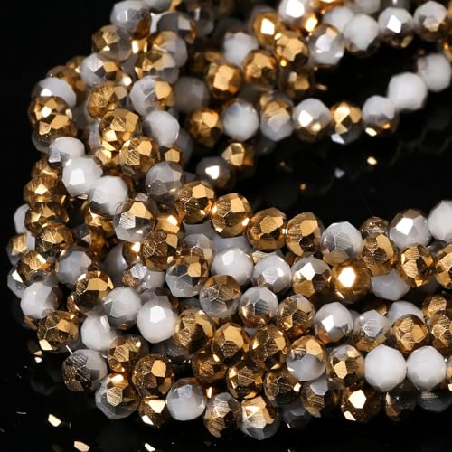 Songxi-Glasperlen für Schlüsselanhänger, Halsketten, Ohrringe, Schmuckherstellung, für Edelsteine, Bastelbedarf, 6 mm, 5 Stränge, 6 mm, vergoldet Songxi-Glasperlen für Schlüsselanhänger, Halsketten, Ohrringe, Schmuckherstellung, für Edelsteine, Bastelbedarf, 6 mm, 5 Stränge, 6 mm, vergoldet von Song Xi