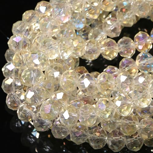 Songxi-Glasperlen für Schlüsselanhänger, Halsketten, Ohrringe, Schmuckherstellung, für Edelsteine, Bastelbedarf, 8 mm, transparent, AB-Weiß, 5 Stränge Songxi-Glasperlen für Schlüsselanhänger, Halsketten, Ohrringe, Schmuckherstellung, für Edelsteine, Bastelbedarf, 8 mm, transparent, AB-Weiß, 5 Stränge von Song Xi