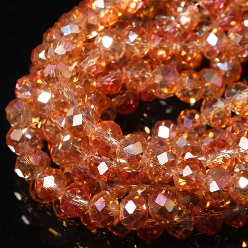 Songxi Glasperlen für Schlüsselanhänger, Halsketten, Ohrringe, Schmuckherstellung, für Edelsteine, Bastelbedarf, 8 mm, transparent, champagnerfarben, 5 Stränge Songxi Glasperlen für Schlüsselanhänger, Halsketten, Ohrringe, Schmuckherstellung, für Edelsteine, Bastelbedarf, 8 mm, transparent, champagnerfarben, 5 Stränge von Song Xi