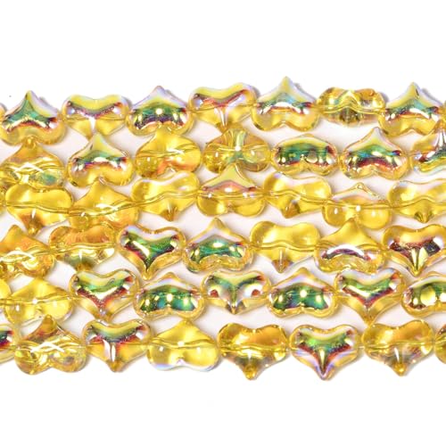 Songxi Glasperlen in Herzform, zur Schmuckherstellung, 14 x 16,5 mm, handgefertigte Kristallperlen für Armband, Halskette, Schlüsselanhänger, lose Abstandshalter, für Kunst und Handwerk, 50 Stück von Song Xi